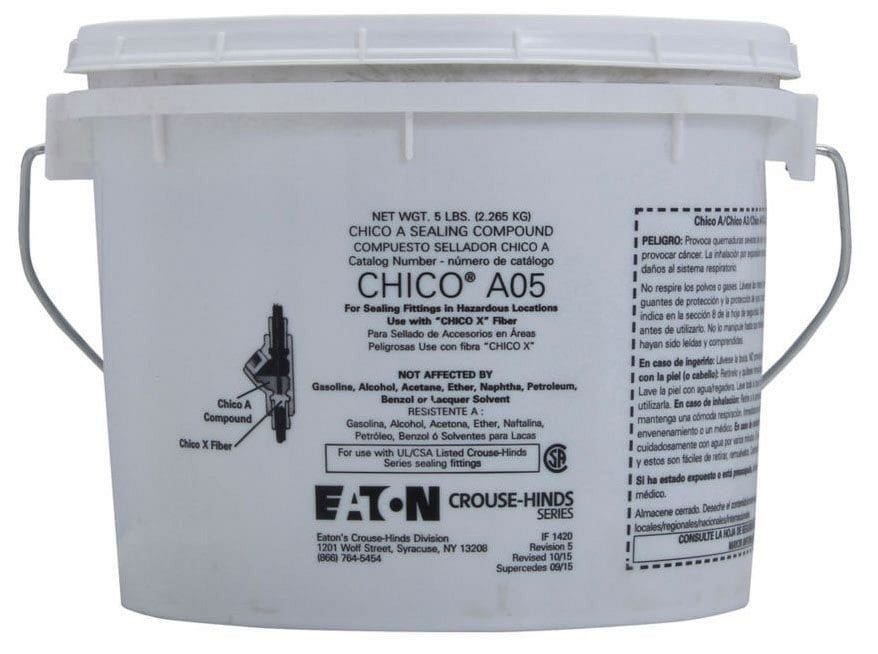 A tub of chico a 5 is shown.