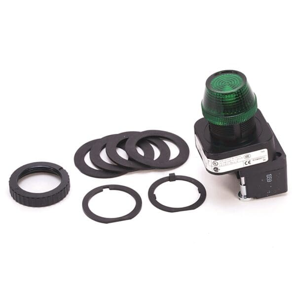 Allen-Bradley 800H-QRH2G 30mm Green LED Pilot Light, 12–130V AC/DC, Type 4/4X/13